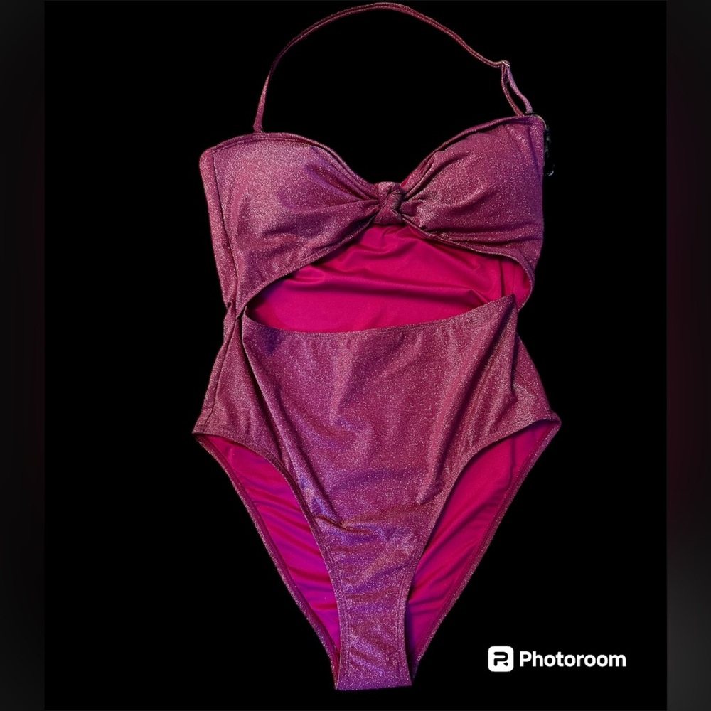 BCBGeneration Women's Standard One Piece Swimsuit Knot Front Cut size Large